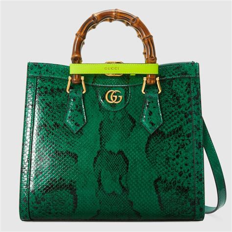 Gucci Diana small python tote bag in pastel green 